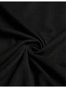 Camiseta divertida de entrenamiento con cuello redondo, manga corta, tejido de punto de poliéster, elasticidad media, estampado de animales, top cómodo para todas las estaciones. - Negro - Ver 3