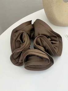 1pc/3pcs Elegant And Chic Oversized Ruffle Flower Bud Satin Scrunchie, Women's Soft Satin High Elasticity Hair Tie For Back Of Head Updos, High Ponytails, Hair Accessories, Suitable For Daily Use Holiday Accessories Hair Elastics Hair Rubber Bands Hair Rope Elastic Hair Tie - Multicolor - View 12