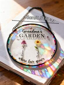 1pc Custom Child' Name Acrylic Suncatcher,Grandma's Garden Suncatcher Gift For Grandma,Personalized Birth Flower Stained Glass Window Hanging Suncatcher,Mother's Day Gift For Grandma, Grandma Gift,Personalized Home Decoration,Personalized Acrylic Window Hanging Decoration - F-flower Light Catcher - View 3