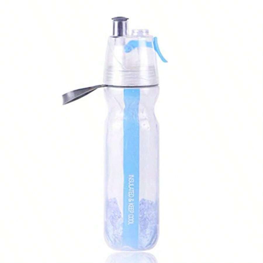 Termo Deportivo 2 en 1 Botella de Agua 500ml con Spray para Ciclismo Senderismo y Gym BPA Free Boca Ancha Antiderrames - Azul - Ver 1