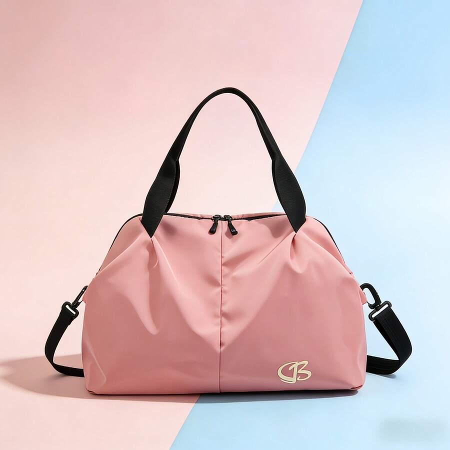 Gym Bags For Women Men,Travel Duffle Bag,Sports Duffle Bag Waterproof With Wet Compartment,Overnight Weekend Travel Bags ,Yoga Bag Portable,Sports Gym Tote Bags Suitable For Activities Such As Fitness, Exercise, Yoga, Short Trips, Etc - 粉色 - 查看 1