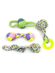 1/4/9pcs Dog Rope Toy Set - Suitable For Small Dogs, Includes Various Rope Toys, Knotted Toys For Puppy Training, Chew Toys To Prevent Boredom, Rope Puzzle Toys, Interactive Toys With Ball, Dog Supplies, Fun Puppy Games, Dog Toys - Multicolor - View 9