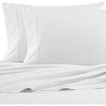 Nautica Cotton Percale Sheet Set, Complete, White, Single Bed - White - View 2
