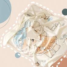 1pc Baby Blanket, 100% Polyester Fabric, Soft & Skin-Friendly, Highly Absorbent, Cartoon Floral Pattern, Can Be Used As Baby Bath Towel - Multicolor - View 10