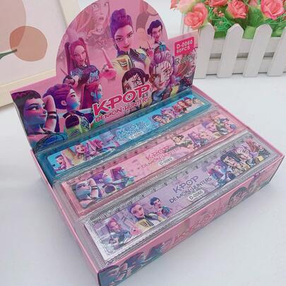 Hasbro 3pcs Random Color Witch Hunting Team 15CM Plastic Ruler, Student Stationery Wavy Curve Ruler