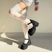 Lace Thigh High Stockings Women Over Knee Sheer Stretchy Boot Socks With Elastic Top Band All Day Comfort And Stylish Look FS1A - trắng - Xem 6