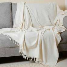 Giant Decorative Cotton Sofa Throw 3.00 X 1.80 - Beige - View 2