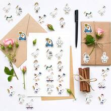 500PCS Funny Goose Stickers Roll 10 Styles Goose Party Favors Vinyl Stickers(500 Per Roll) - Black - View 5