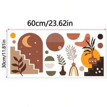 Hình dán tường phong cách Boho hiện đại, decal PVC có thể tháo rời, thích hợp trang trí phòng khách, phòng ngủ và phòng tắm. - Phong cách Bohemian hiện đại - Xem 7