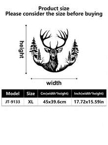 1 pieza Decoración de pared de metal con diseño de ciervo del bosque, escultura decorativa de pared, adorno de metal con diseño de ciervo del bosque, cartel de ciervo de metal personalizado, decoración de pared con escultura, regalo para cazadores de ciervos, cartel de caza, cartel decorativo de metal para muebles, decoración para exteriores, decoración de hotel - Multicolor - Ver 15