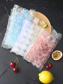 10/50个装一次性透明冰格，家用制冰模具，防漏密封，耐低温，适用于制作果汁、软饮料、水果冰块 - 彩色 - 查看 5