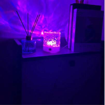 1pc Classic 16-Color LED Wave Pattern USB Remote Touch Control Round Artistic Atmosphere Lamp, With Touch/Remote Control, Dimmable Ambient Lighting, Glass Art Decor Lamp, Starry Sky Atmosphere Light Suitable For Bedroom And Ceiling Decoration, High-Quality Material Craftsmanship, Perfect For Bedroom, Living Room, Wedding Party, Birthday Surprise Gift