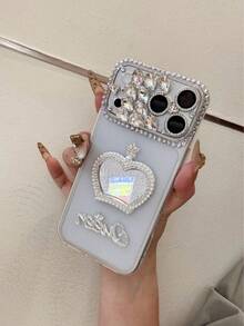 Y2K Glitter Crystal Mirror Phone Cover Complete With 17 16 15 14 13 Pro Max Diamond Instantaneous 17 Series Protection Cover - White - View 2