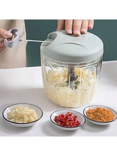 1pc Manual Multi-Function Garlic Press & Onion Chopper, Suitable For Mincing Garlic, Chili, Vegetables And Fruits, Kitchen Vegetable Chopper, Multi-Functional Manual Food Processor, Portable Hand-Pull Garlic Press & Onion Chopper, Suitable For Vegetables, Ginger, Fruits, Nuts, Herbs, Christmas Gift