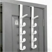 2PCS Over The Door Hook Rack – Multi Hook Storage Organizer For Clothes, Bags & Towels, Space Saving Solution For Bedroom, Bathroom & Entryway - 查看 2