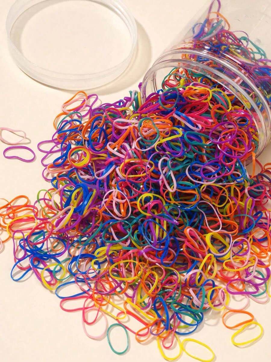 500pcs Colorful Disposable Hair Ties, Suitable For Girls' Daily Hair Accessories - Multicolor - View 1