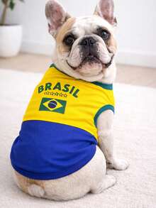 Pet Clothing, Brazil World Cup Shirt For Dogs And Cats. - Yellow - View 7