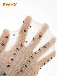 5双春夏薄款儿童蕾丝波点袜，透气舒适，时尚百搭，马卡龙度假风 - 彩色 - 查看 6