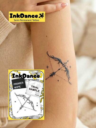 1 Set "Der himmlische Bogenschütze" Neue Technologie Tattoo Aufkleber, Temporäres Tattoo, Halbtattoo, Fake Tattoo, wasserfest & langanhaltend, realistisches Design, Das Brüllen des Monarchen, pflanzliche Formel, Ink Dance Geschenk Festival Körperkunst MNF194