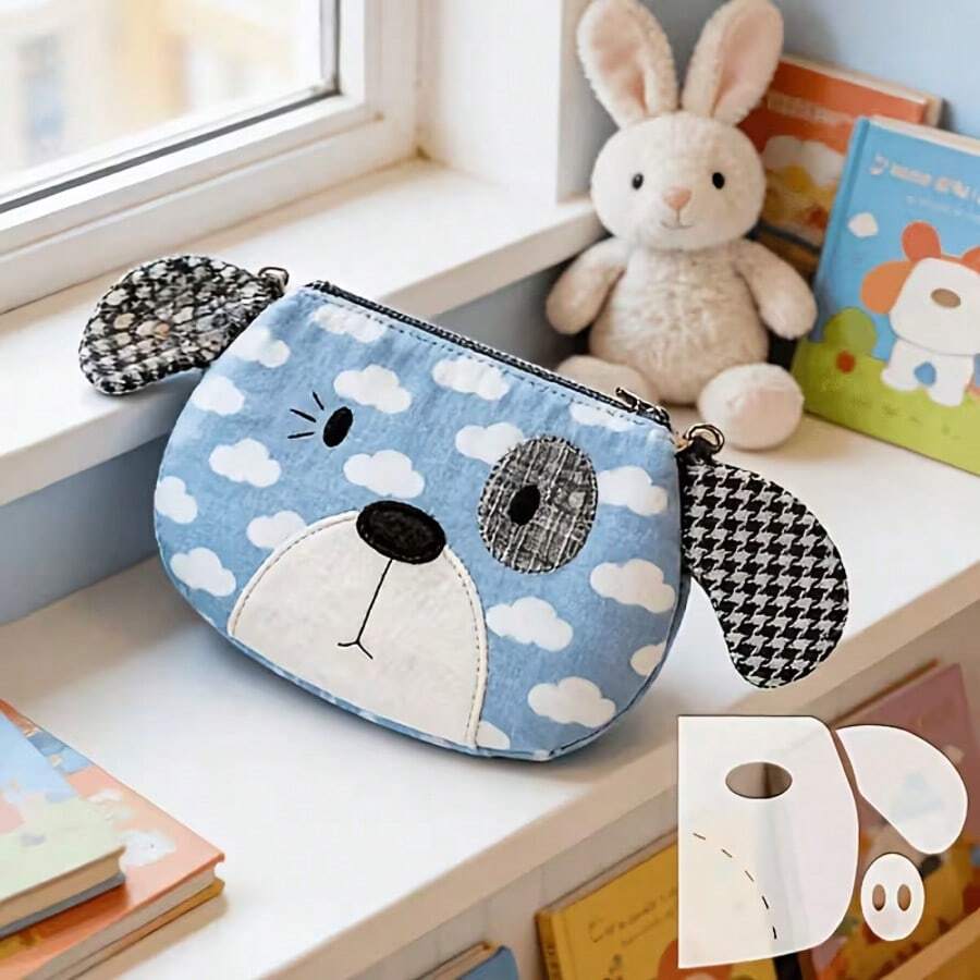 1 Set Dog Shaped Zipper Bag Sewing Template, Creative Zipper Pouch Quilting Template - Handcraft And Sewing Guide, Transparent PET Template For Precise Cutting, Suitable For Sewing And Patchwork Projects, Handmade Bag Template, Tool Ruler Template - Sets - View 1