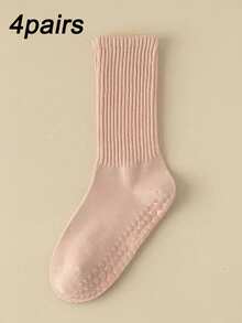 1/4 đôi tất Pilates chống trượt, tất Pilates chống trượt dành cho nữ, tất Pilates bám dính, tất yoga ống đứng có độ bám, tất thể thao màu đen trắng hồng. - Nhiều màu - Xem 6