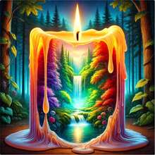 20-30-40 厘米钻石画套装，5D 手工 DIY 彩色蜡烛装饰，惊喜礼物 - 彩色 - 查看 8