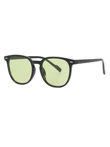 1 Cặp kính thời trang nam đính đinh tán cá nhân hóa, thích hợp cho bãi biển. - Đen bóng - Xem 2