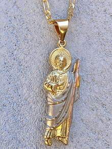 1件装 圣犹达项链：男士款 - 金的 - 查看 3