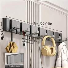 Móc treo quần áo tự động gập gọn, không cần khoan, gắn tường tiện dụng, tiết kiệm không gian, chịu lực tốt, thích hợp cho phòng tắm, lối vào, phòng ngủ, nhà bếp. - Nhiều màu - Xem 9