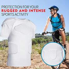 Eicolorte - almohadillas para orejas acolchadas para hombre protector de canalé en el pecho equipo de protección acolchado - Blanco - Ver 5