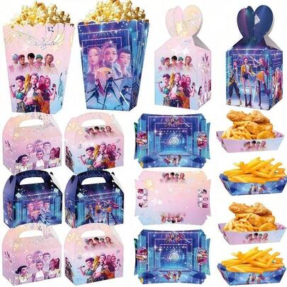 Hasbro 主题派对用品，薯条盒食品包装容器，糖果零食爆米花盒托盘，适用于主题庆典和活动装饰
