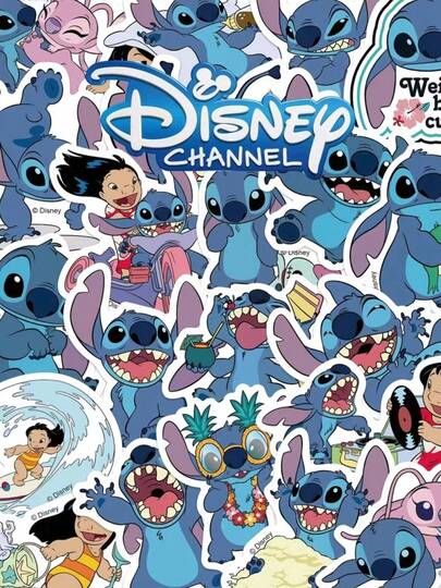 100 miếng/cuộn hình dán hoạt hình Stitch, nhãn dán trang trí chống thấm nước dùng cho sổ tay, máy tính xách tay, ốp điện thoại, album ảnh, đồ thủ công, văn phòng phẩm, quà tặng, đồ dùng học tập