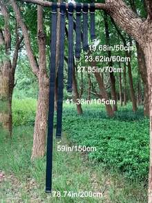 Durable Outdoor Camping Hammock Tree Straps Set, With 2 Safety Buckles, Suitable For Various Outdoor Swings, Hammocks And Playground Accessories, Perfect For Outdoor Camping Parties - Black - View 12