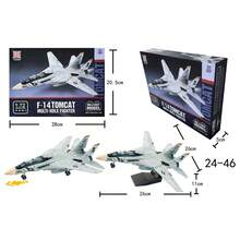 1件F14、SU57、F22、B2、SU25、A10战斗轰炸机模型摆件，迷你比例塑料积木飞机模型，圣诞节创意收藏礼物，适合14岁以上儿童 - 彩色 - 查看 3