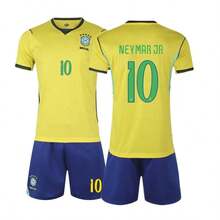 2026 World Cup Brazil National Team No. 10 N Eymar Home Fan Edition Durable And Breathable Soccer Jersey - Màu vàng - Xem 1