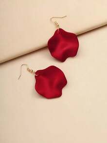 Leaf Drop Earrings - 紅色 - 查看 2