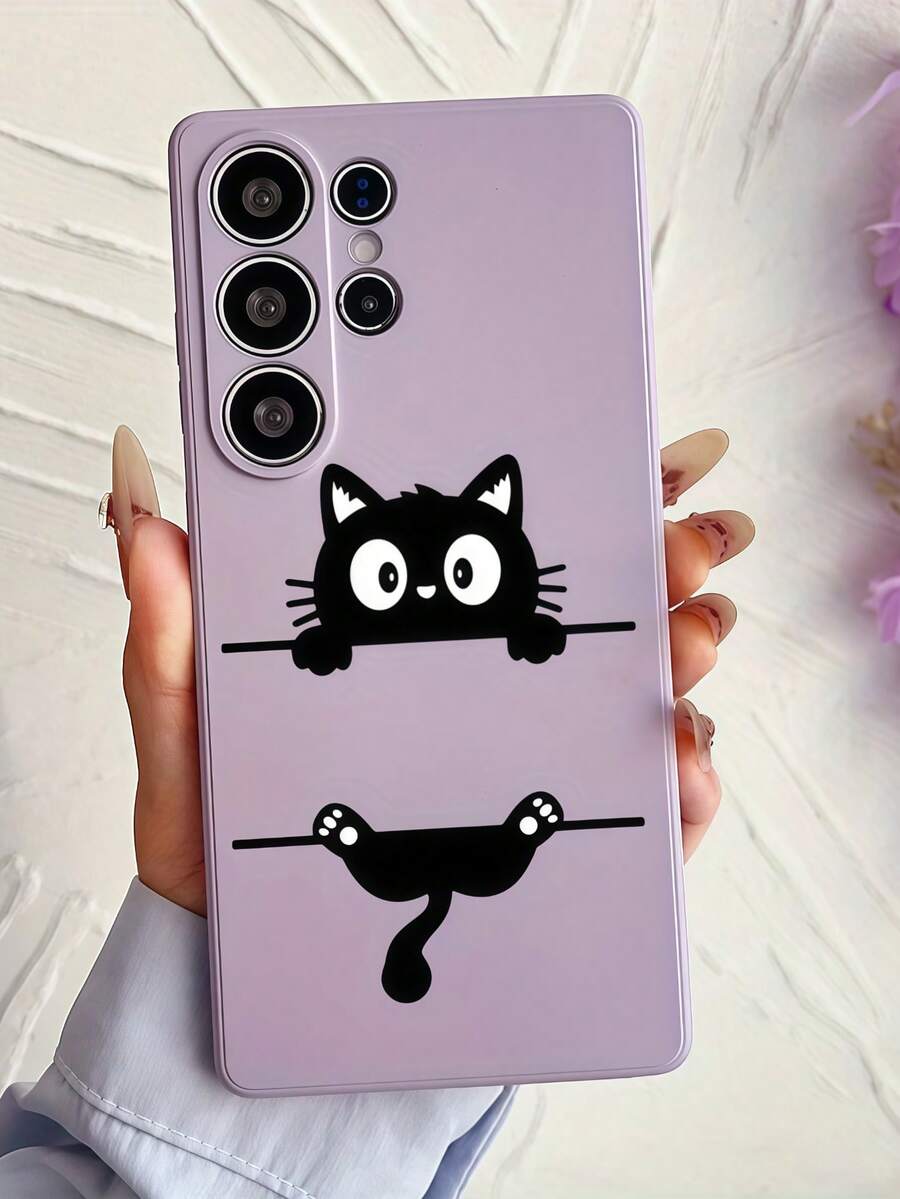 1 chiếc ốp lưng điện thoại silicon mềm hình mèo dễ thương, sáng tạo, tương thích với Galaxy S26, S25, S24 Ultra, S24 Plus, S24 FE, S23, S22, A55, A54, A53, A52, A50, A30, A42, A35, A34, A33, A25, A24, A20, A30, A15, A17, Smart 8/ Hot 40i/Spark 20/Spark 20C/Spark Go 2024/ Moto G84/Honor X9b, X9A, X9D, X7B, X9C, X6A, 8X, X7, X8, X8C, X8B, Y9S, Y9A, Y7P, Y7P, 1+ - Màu tím hoa cà - Xem 1