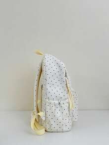 Ba lô nylon chấm bi dễ thương, nhẹ, phù hợp cho nữ sinh tuổi teen, màu pastel, có túi dây rút, dung tích lớn, kiểu dáng thường ngày cho trường học, du lịch, công sở. - trắng - Xem 4