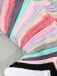 10/20 pares de calcetines cortos multicolor aleatorios para mujer, adecuados para todas las estaciones, casuales y de moda - Multicolor - Ver 2