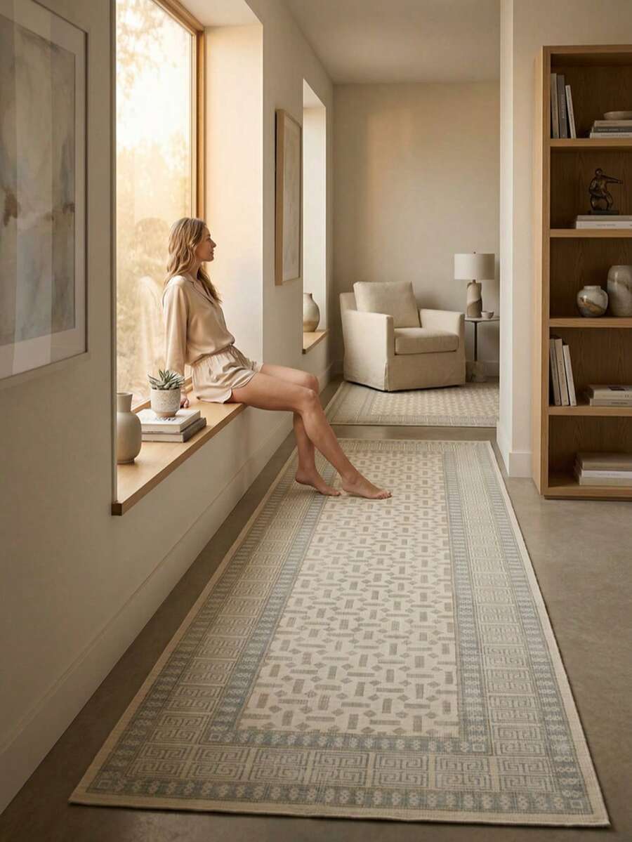 1 pieza Alfombra/Alfombra/Alfombra de área/Alfombra de baño/Alfombra de puerta/Tapete de pasillo con patrón geométrico marroquí vintage, adecuado para baño, cocina, entrada, pasillo, mesita de noche, sala de estar, dormitorio, suave y lavable en todas las estaciones - Multicolor - Ver 1