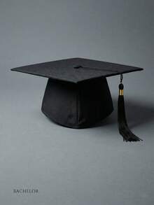 2顶成人黑色毕业帽，适合成人、高中、硕士毕业典礼、舞会、毕业派对装饰 - black - 查看 1