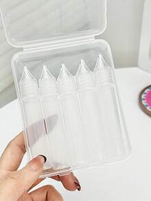 1pc/5pcs + Storage Box - Sharp-Mouthed Flexible Tube - Bottle For Separate Packaging. Portable Lotion Essence Hand Cream Foundation Liquid Empty Bottle Set. Cosmetics Separate Packaging Bottle. Suitable For Lotion, Toiletries, Foundation Liquid, And Various Liquids. A Set Of Divided Bottles And Storage Boxes Essential For Travel, Business Trips And School Dormitories. - Clear - View 1