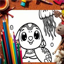 1 Livro de Colorir Tartaruga Fofa 24 Folhas (Papel Grosso 120gsm) Edição Deluxe Aprimorada (Adequado para Presentes de Páscoa, Ação de Graças, Natal, Ano Novo e Dia dos Namorados) - Peça única - Visão 3