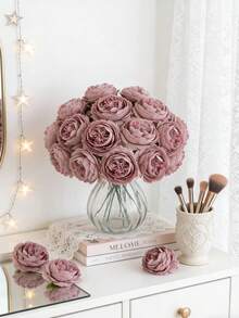 6/24 Pcs Artificial Peonies With Stems, For Wedding Party Decoration, Cake Decoration, Home Living Room Dining Table Ornament, Fake Plants, Autumn Decoration, Room Decoration, Desk Decoration, Garden Decoration, Etc. - Multicolor - View 5