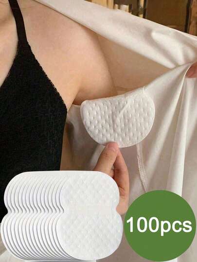 100pcs/Pack Disposable Sweat Pads, Long-Lasting Effective, Breathable Invisible, Lightweight Absorbent, Comfortable Odorless, Easy To Use, Suitable For Men And Women, Ideal For Summer Beach Travel (1pc/10pcs/20pcs/30pcs/50pcs Per Pack)