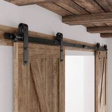 Local Shipping  6 Feet Heavy Duty Sturdy Sliding Barn Door Hardware Kit -Smoothly And Quietly -Easy To Install Fit 36" Wide Door Panel (I Shape Hanger) - J Shape Hanger - View 24