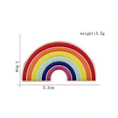 1pc Rainbow Color Brooch, Suitable For Daily Wear