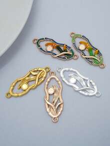 10个（随机款式）电镀合金蓝色花瓶造型DIY饰品吊坠，适用于发夹、耳环、饰品等 - 彩色 - 查看 8