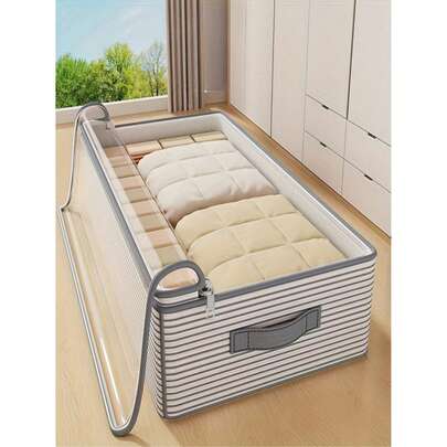 Large Storage Organizer Bag - Made Of Durable Non-Woven Fabric With Transparent Window, Multi-Layer Clothing Storage Box, Suitable For Wardrobe, Bed Bottom, Travel, Space-Saving Vertical Storage, Suitable For Women's Fashion, Bedroom, Home, Elegant Modern Design, Clothing Storage And Organization Box