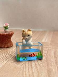 3pcs - 1set Cute And Fish Ornaments, Resin Desktop Decoration Ornaments, Micro - Landscape Decoration Small Statue Ornaments - 多色的 - 查看 4